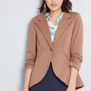 New ModCloth Fine and Sandy Blazer Khaki Brown